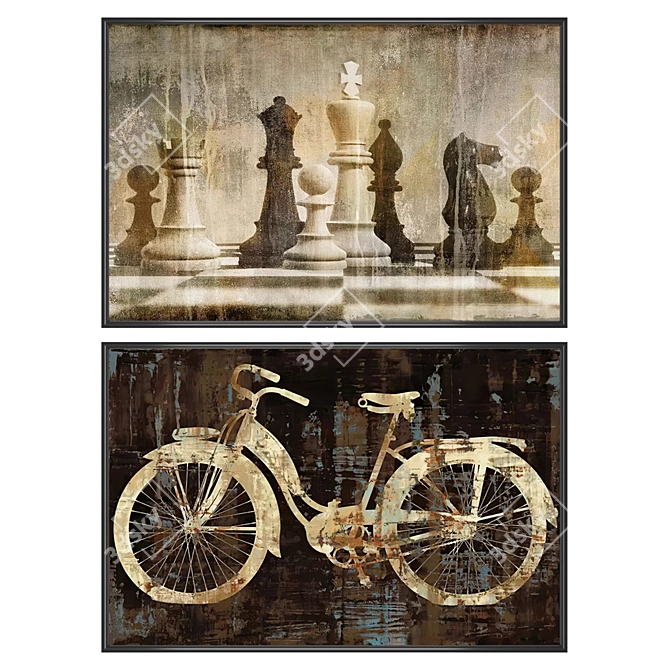 Artwork Set with Multiple Frames 3D model image 1