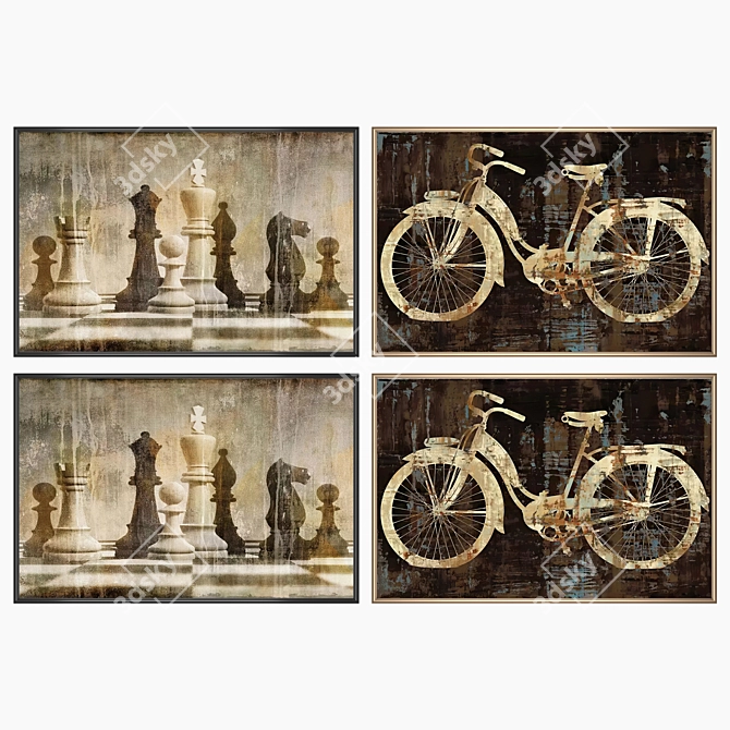 Artwork Set with Multiple Frames 3D model image 2