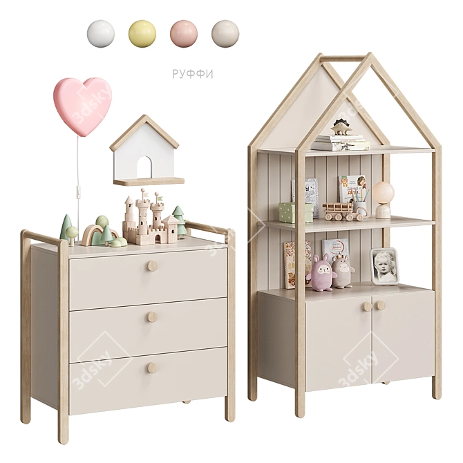 Ruffi Kids Furniture Set 3D model image 1