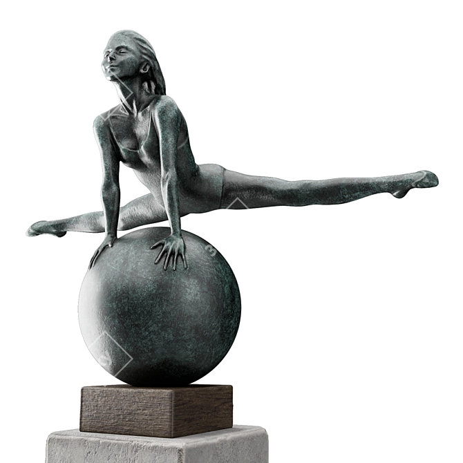 Elegant Gymnast Ball Sculpture 3D model image 5