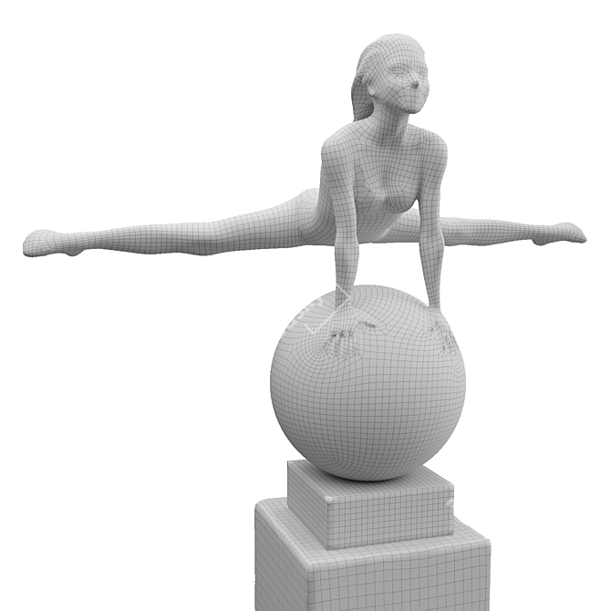 Elegant Gymnast Ball Sculpture 3D model image 7