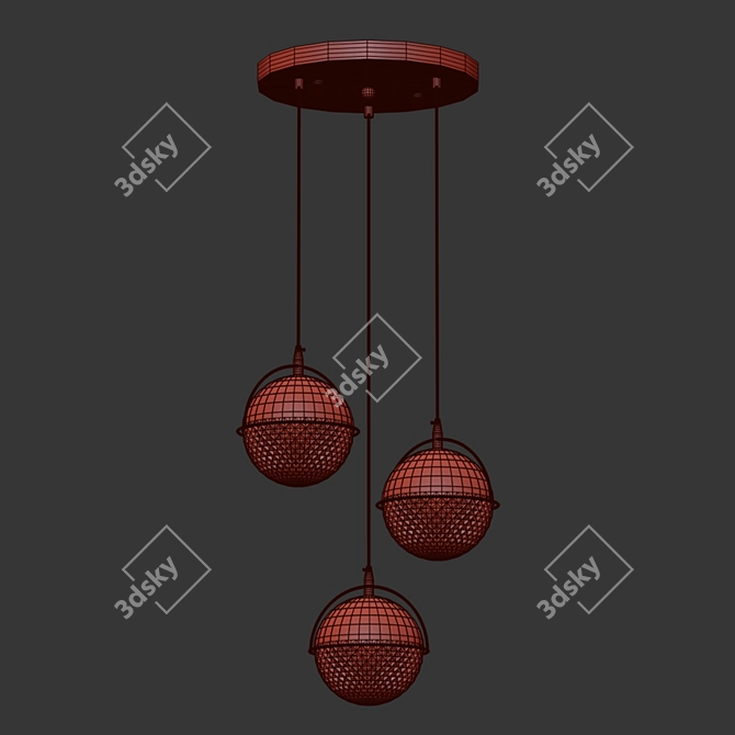 Modern Industrial Pendant Light - Pimp Ball 3D model image 3