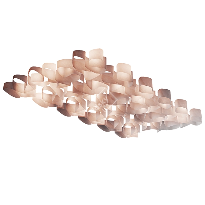 Designer Wave Fabric Ceiling 3D model image 2