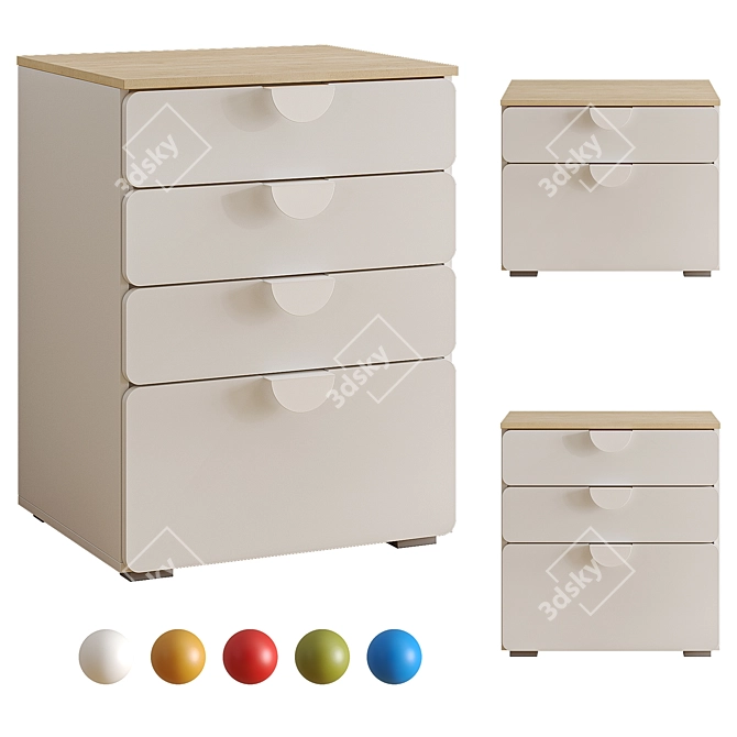 Milna Children's Commode Set 3D model image 1