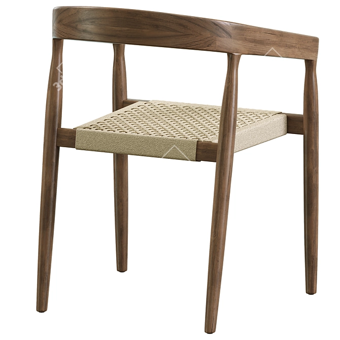 Teak Wood Visby Dining Chair 3D model image 3