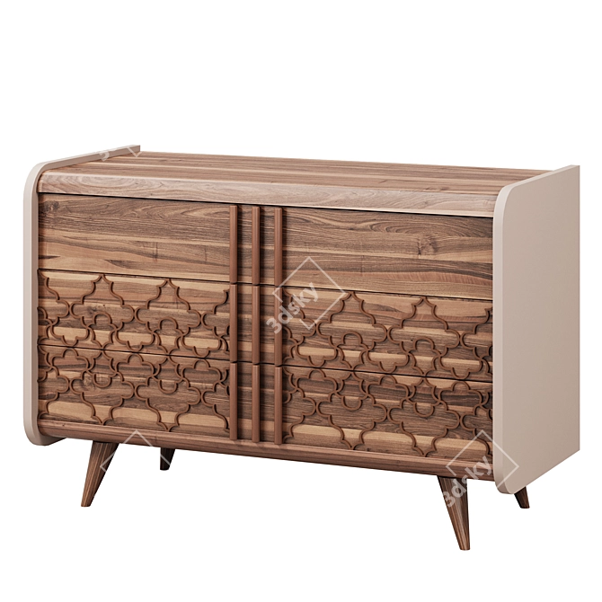 Vintage VJ07 Chest Drawer 3D model image 2