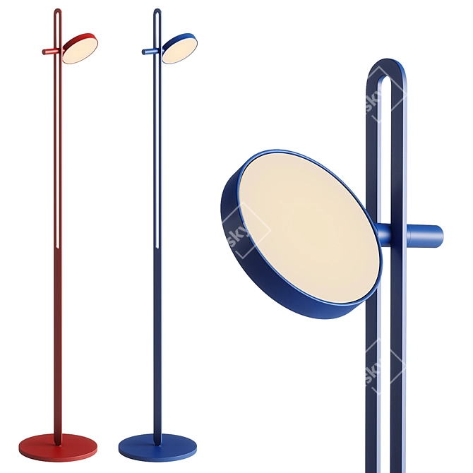 Echo Floor Lamp in Ultramarine 3D model image 2