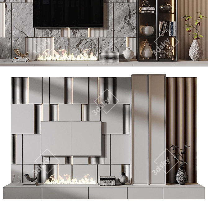 Elegant TV Wall Shelf 2015 3D model image 4