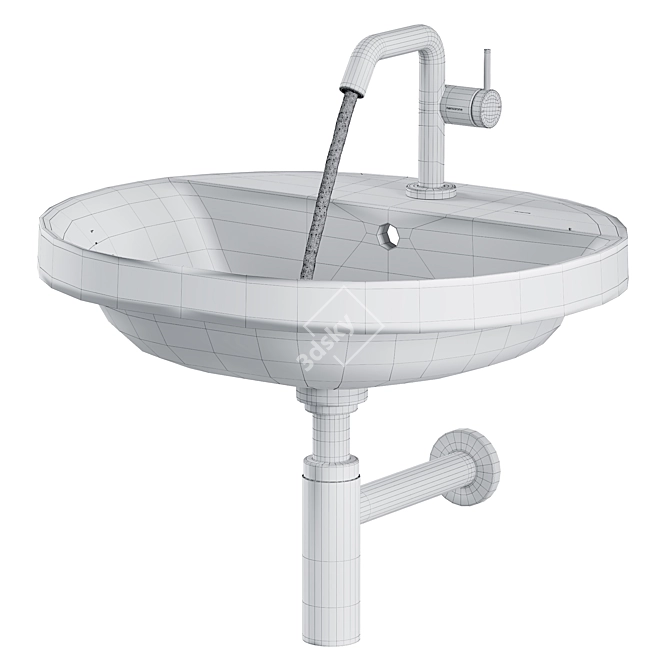 Hansgrohe Kuniva U Sink Set 3D model image 4