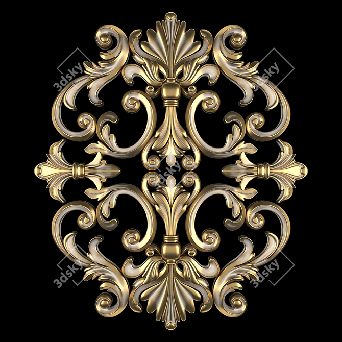 Luxury 3D Ornament Model 3D model image 2