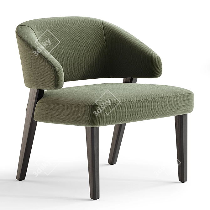 Chic Cahn Cocktail Lounge Chair 3D model image 3