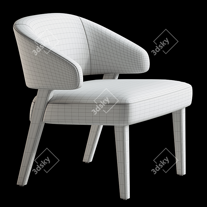 Chic Cahn Cocktail Lounge Chair 3D model image 4