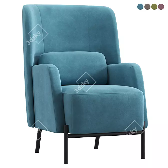 Modern Velvet Accent Chair "Vil 3D model image 1