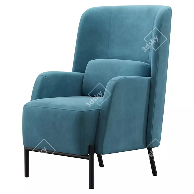 Modern Velvet Accent Chair "Vil 3D model image 2