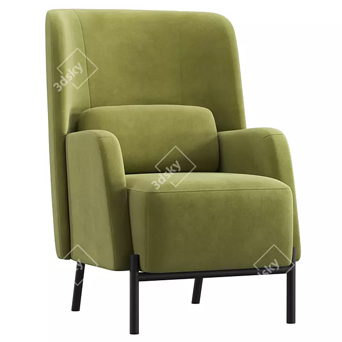 Modern Velvet Accent Chair "Vil 3D model image 4