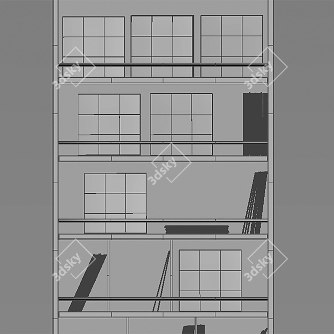 Modern Vinyl Record Storage Rack 3D model image 6