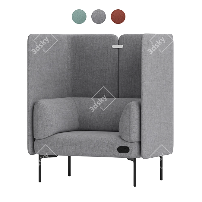 Modern Haworth Cabana Lounge Chair 3D model image 1