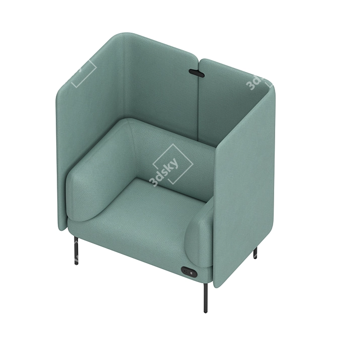 Modern Haworth Cabana Lounge Chair 3D model image 5