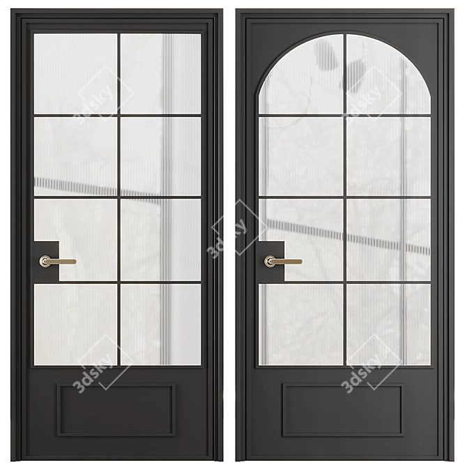 Modern Entrance Door Set 2016 3D model image 1