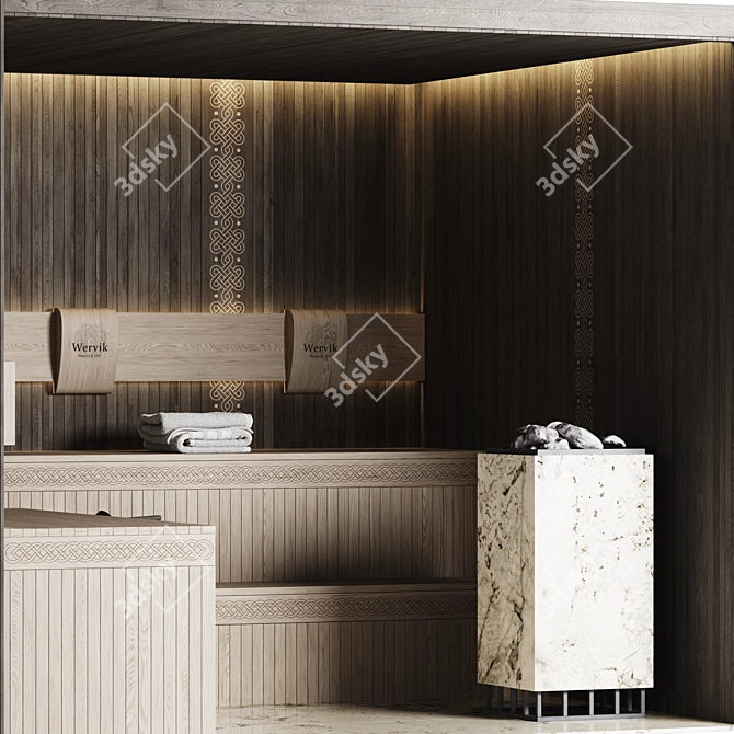  Modern Home Sauna Set 3D model image 4