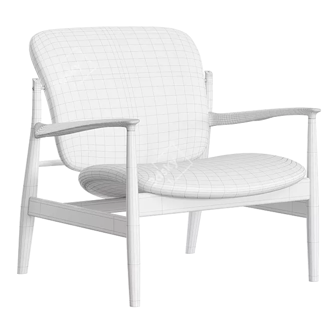 Vintage French Lounge Chair 3D model image 4