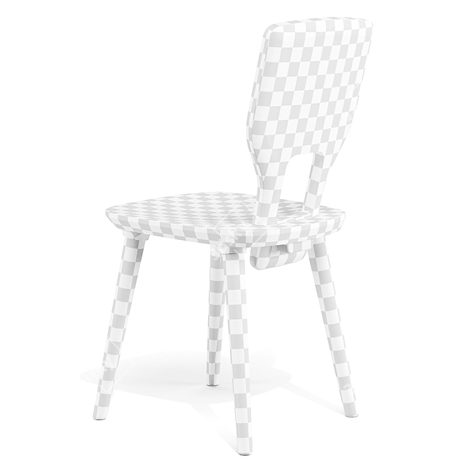 VNA Alpine-inspired Timber Dining Chair 3D model image 6