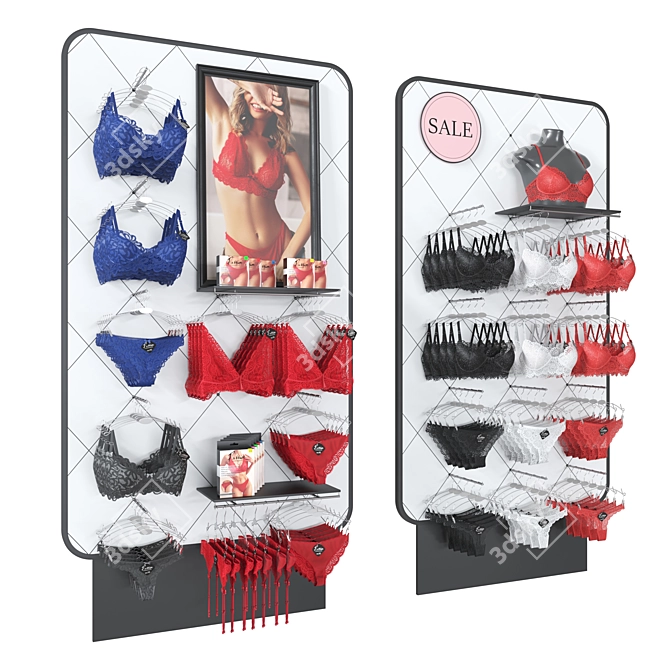 Lingerie Display Set with Mannequin 3D model image 3