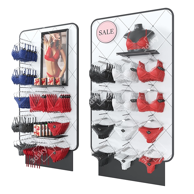 Lingerie Display Set with Mannequin 3D model image 4