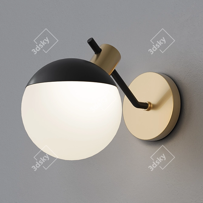 Elegant Black Miranda Sconce 3D model image 5