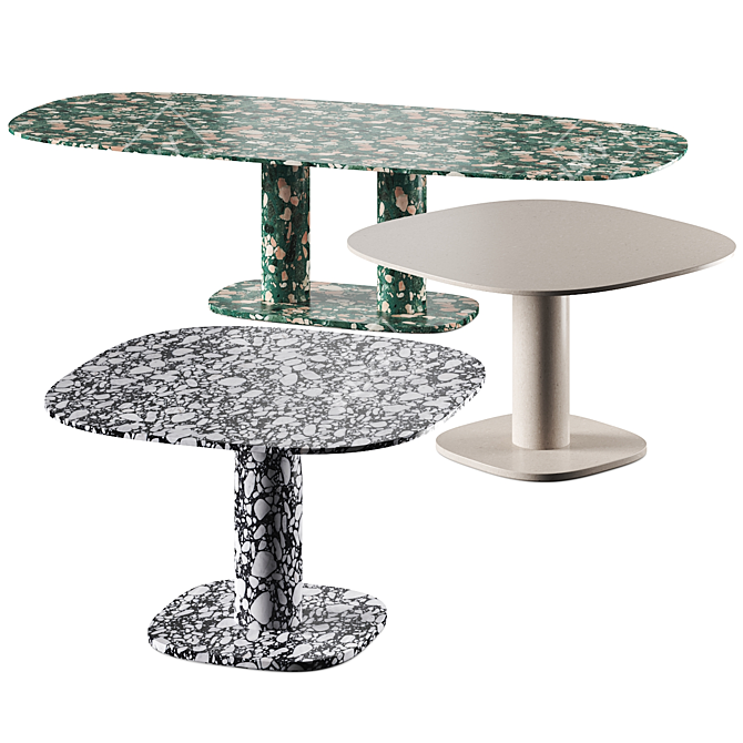 Baxter Matera Marble Table Rotation 3D model image 1