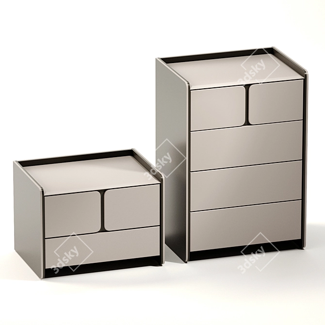 Milan Bedside Table, Chest 3D model image 1