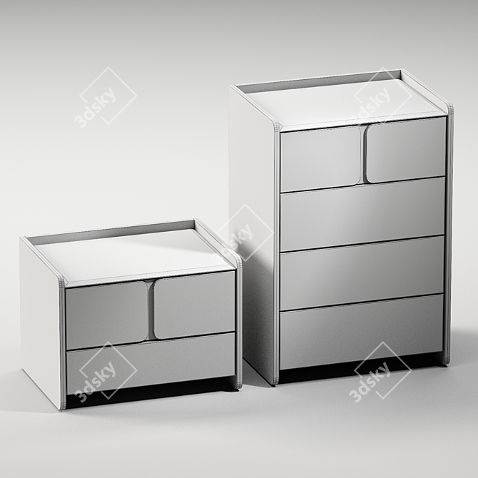 Milan Bedside Table, Chest 3D model image 3