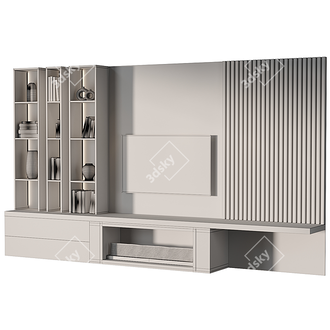 Modern TV Wall Set Furniture 3D model image 5