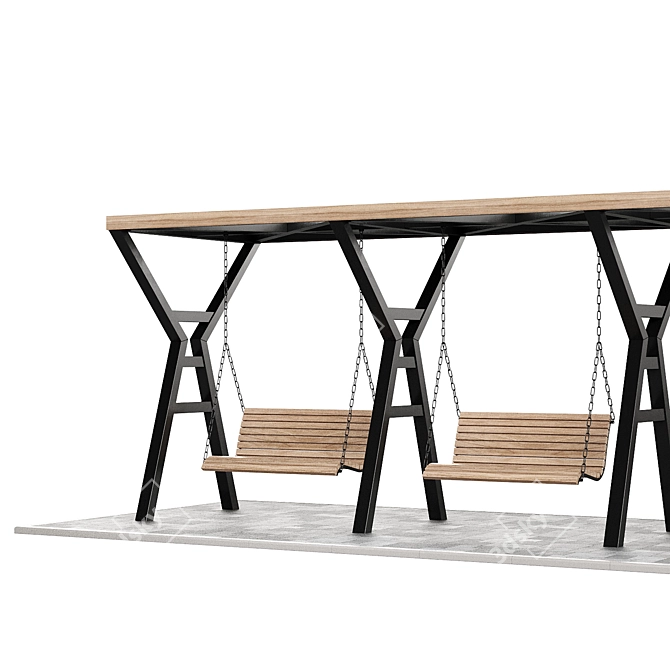  Pergola Set with Swings 3D model image 5