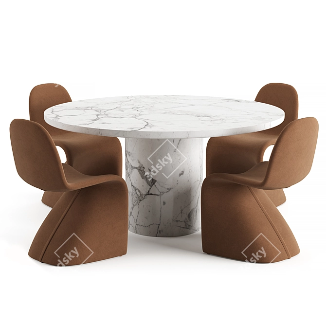 Vintage Gisele Dining Chair 3D model image 1