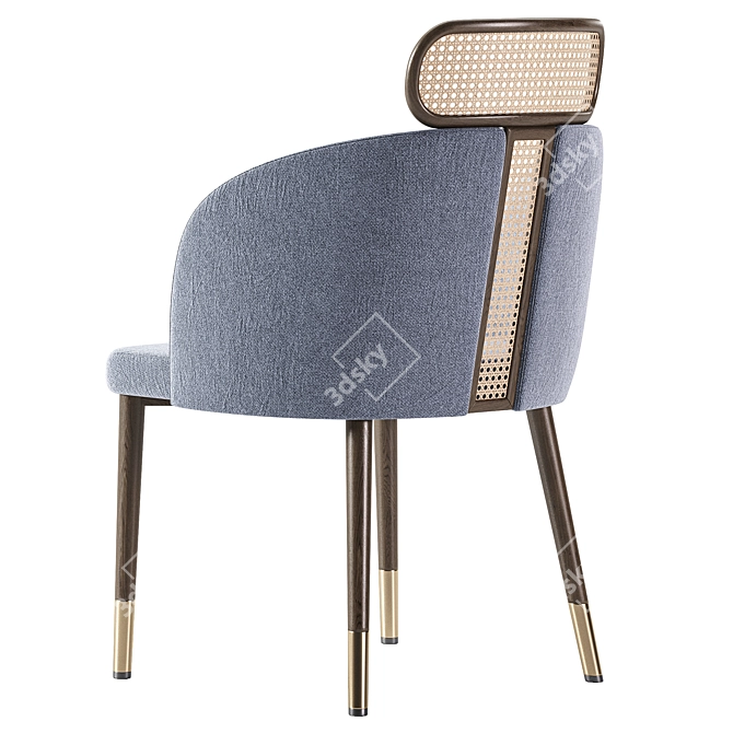 Luxurious Off White Velvet Chairs 3D model image 5