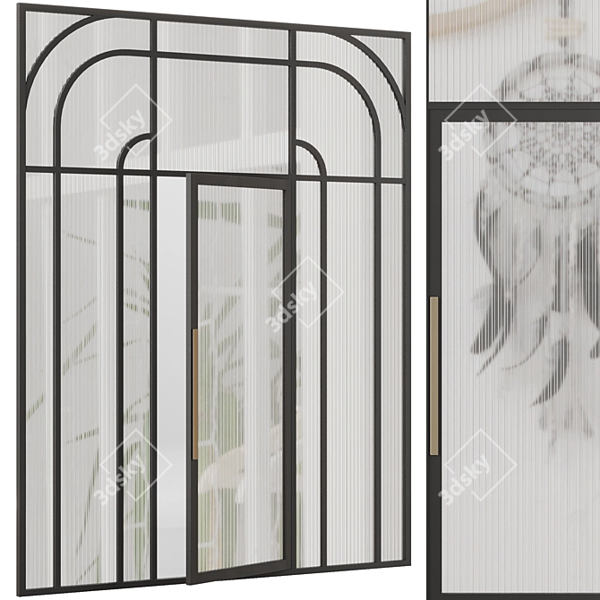 Modern Entrance Door Set 84 3D model image 1