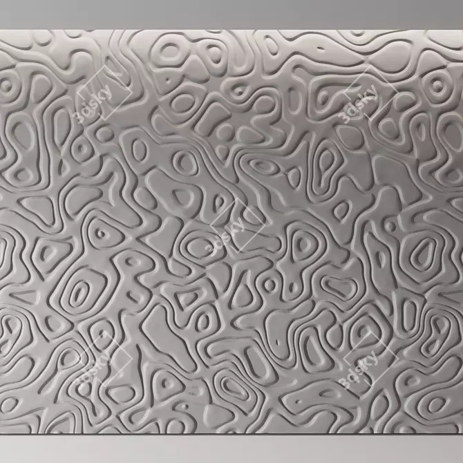 Customizable Concrete Pattern Wall Material 3D model image 2