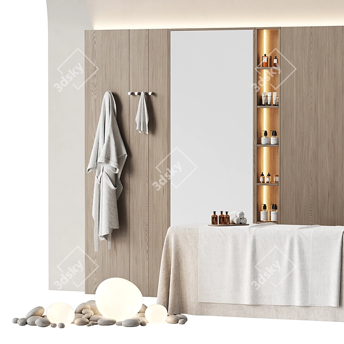 Modern Spa Set with Accessories 3D model image 2