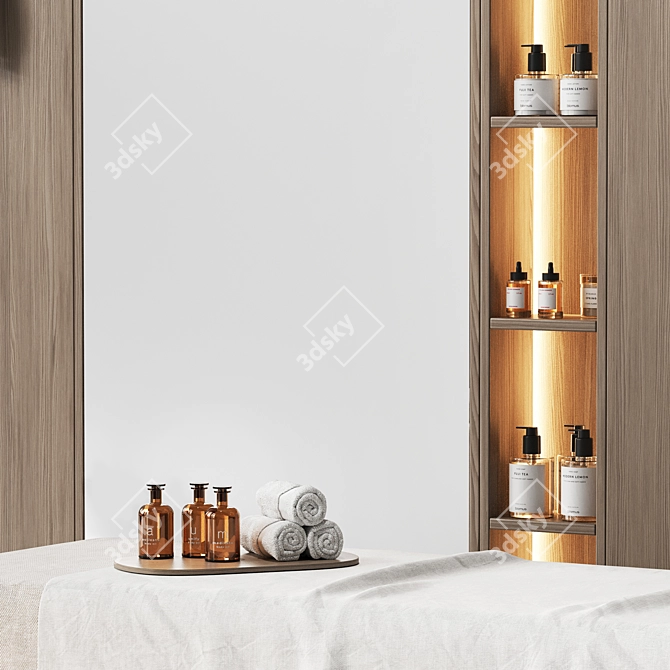 Modern Spa Set with Accessories 3D model image 4