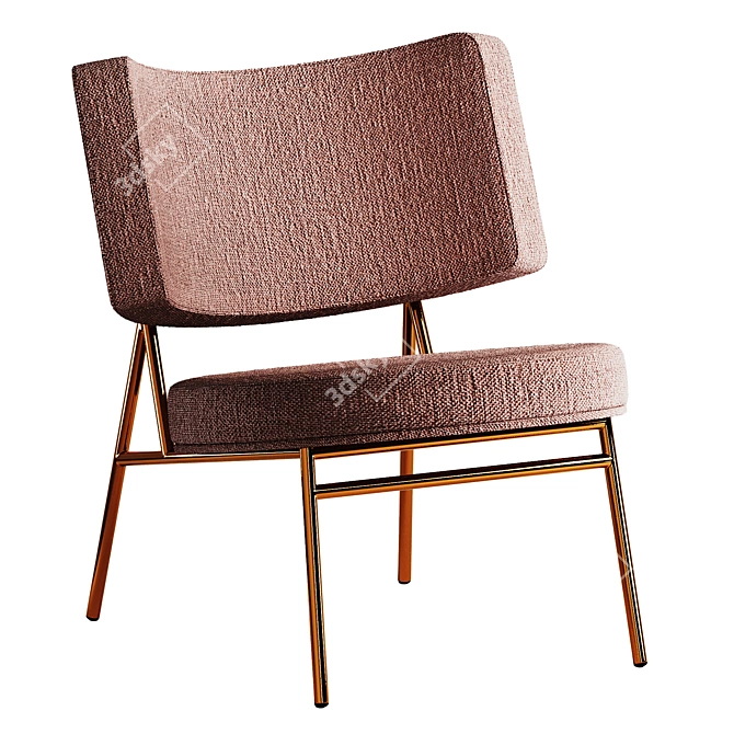 Elegant Coco 2 Lounge Chair 3D model image 3