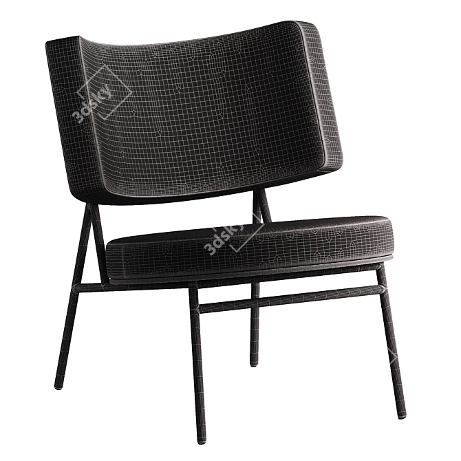 Elegant Coco 2 Lounge Chair 3D model image 5