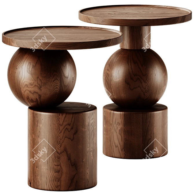 Modern Round Side Table 19.7 3D model image 3