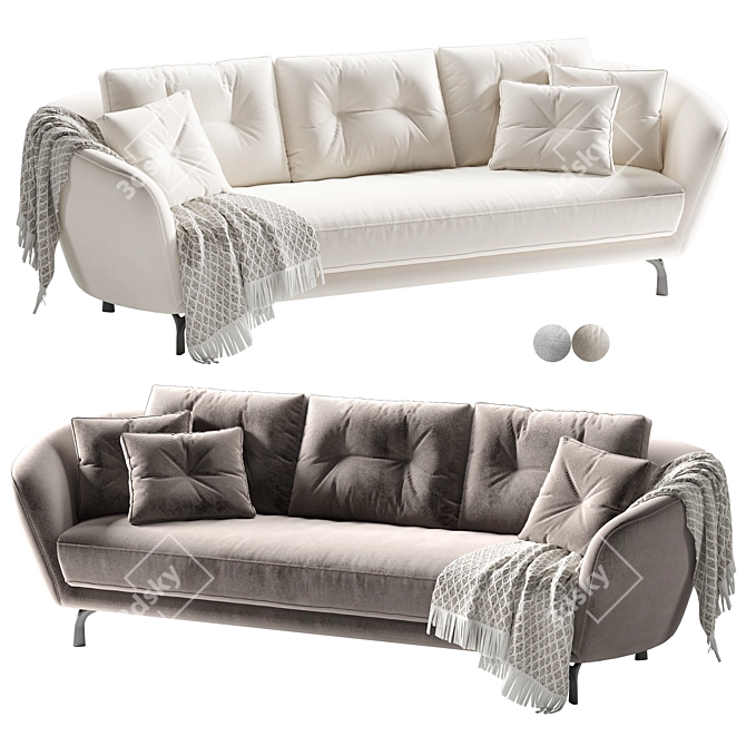 Luxury 3 Seater Sofa Set 3D model image 1