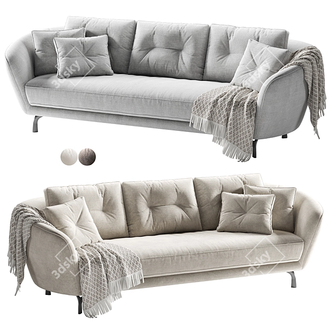 Luxury 3 Seater Sofa Set 3D model image 3