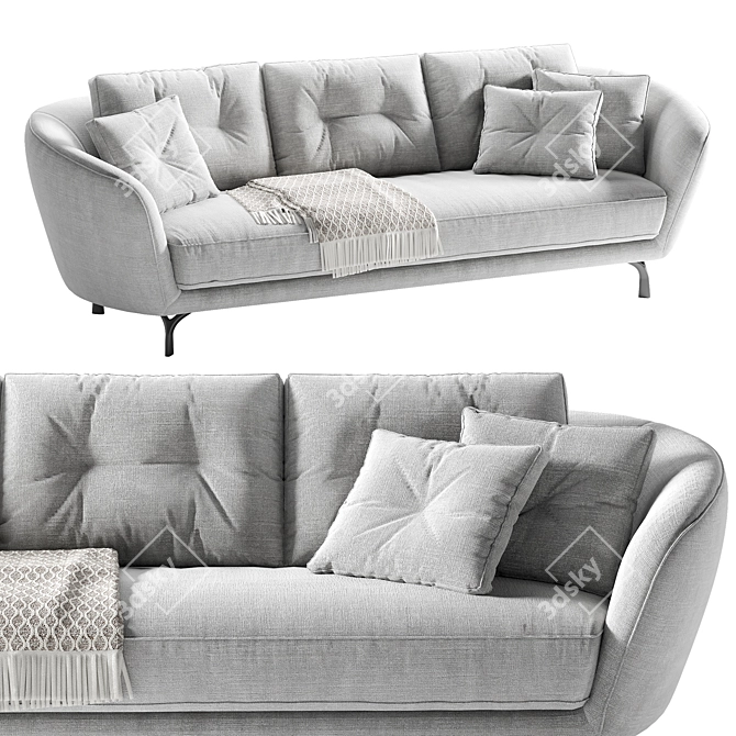 Luxury 3 Seater Sofa Set 3D model image 4