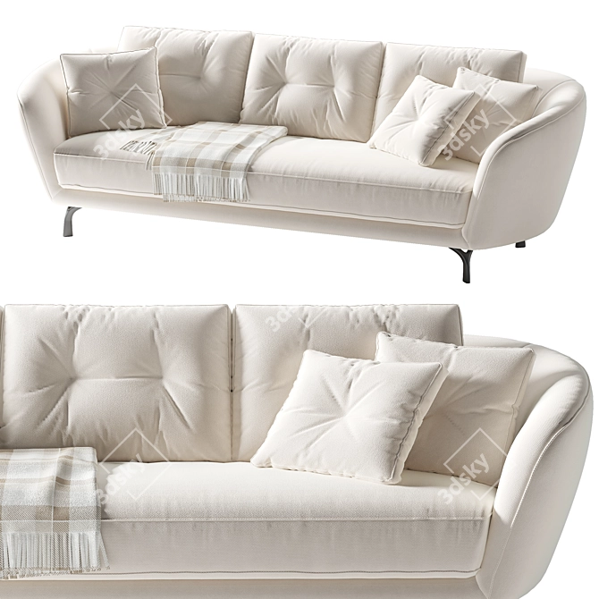 Luxury 3 Seater Sofa Set 3D model image 5