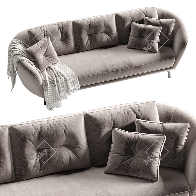 Luxury 3 Seater Sofa Set 3D model image 6