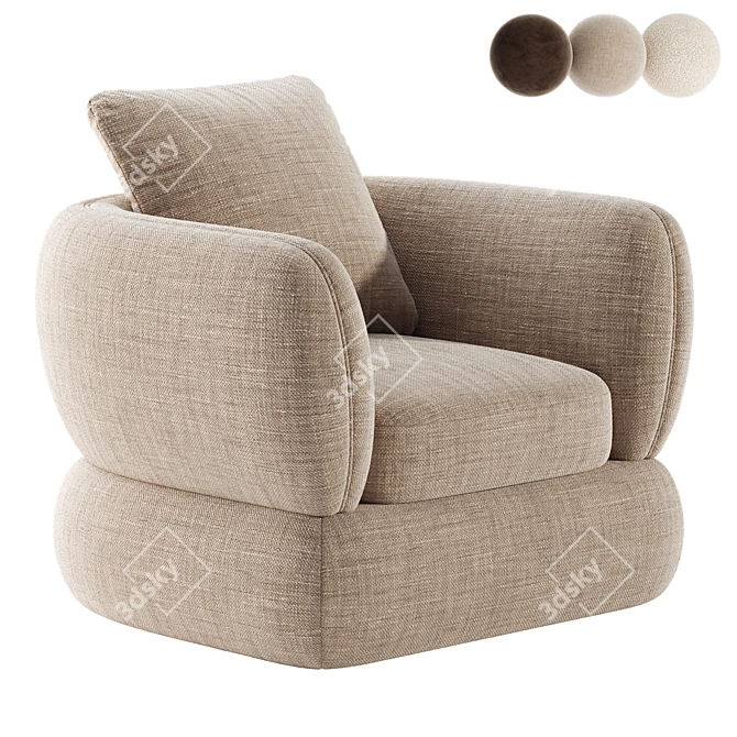 Elegant Bellagio Lounge Chair 3D model image 1