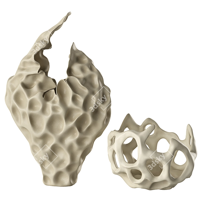 Tafoni Ceramics Vase Set 3D model image 1